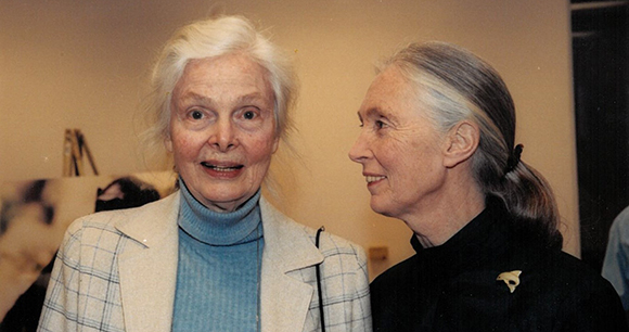 AWI’s founder, Christine Stevens, with Jane Goodall. Photo by Animal Welfare Institute. AWI’s founder, Christine Stevens, with Jane Goodall.