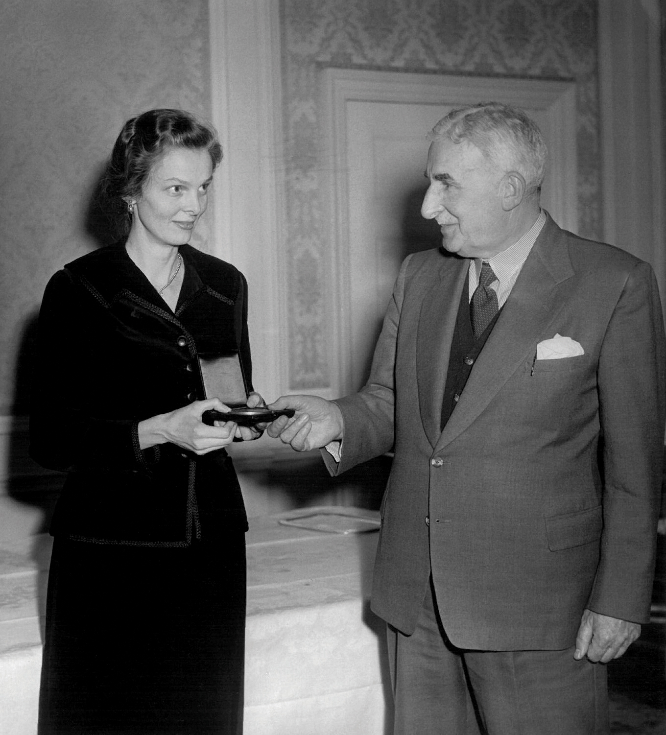 Christine Stevens and Major Hume Schweitzer.