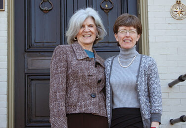 Mary lou and Nancey Blaney in front of AWI headquarters in Washington, DC