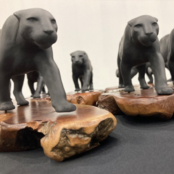 a group of the award sculptures given to the 2022 Clark R. Bavin recipients