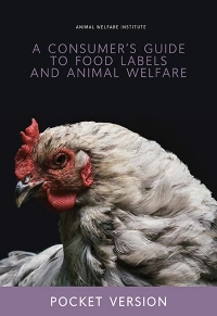 Brochure Cover of A Consumer’s Guide to Food Labels and Animal Welfare Pocket Version
