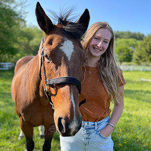 profile of Tessa Archibald with horse