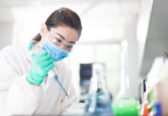 a scientist works in a laboratory