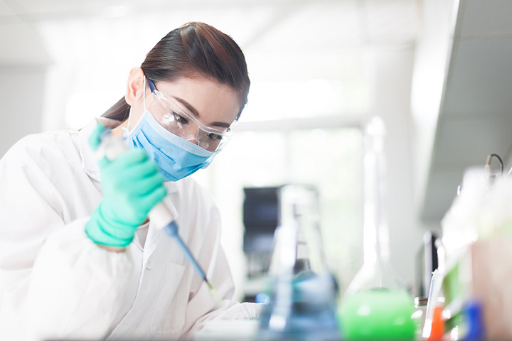 a scientist works in a laboratory